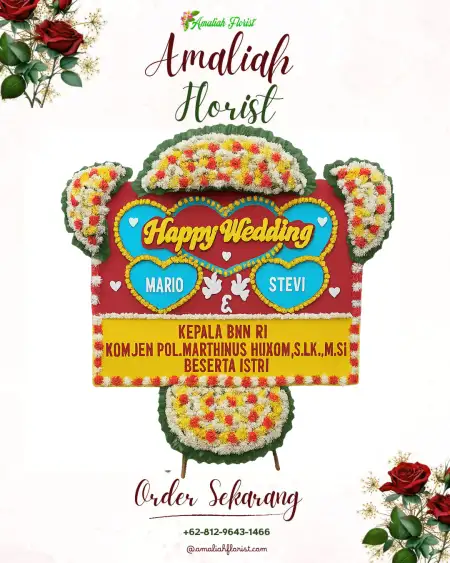 Papan Bunga Pernikahan Wiyu